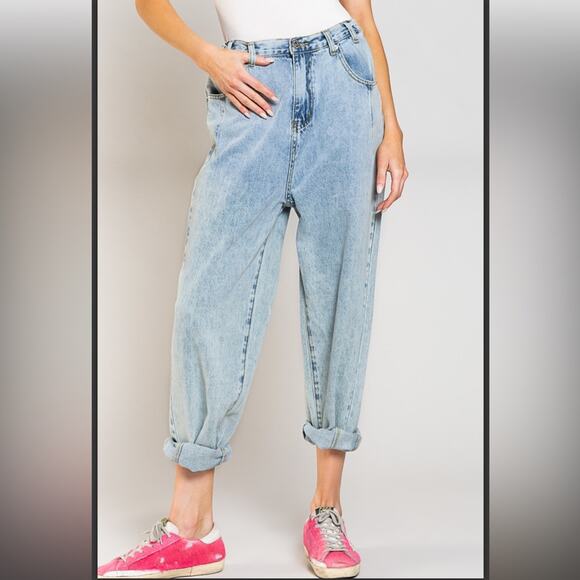 POL Women’s Boyfriend Jeans Pants Light Blue Size Medium NEW in package - Picture 2 of 16